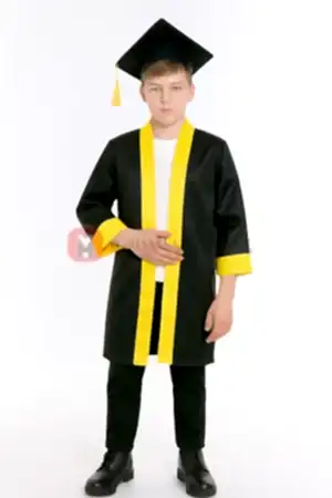 Ortaokul Sarı Mezuniyet Kep Cübbe