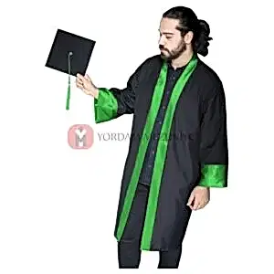 Üniversite Alpaka Yeşil Mezuniyet Kep Cübbe